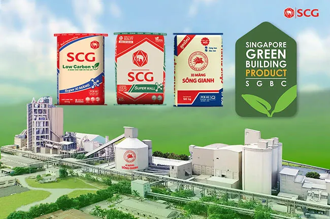 Ba dòng sản phẩm của Xi măng Sông Gianh đạt chứng nhận Sản phẩm công trình xanh (SGBP)