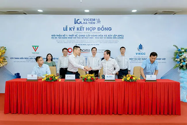 VICEM Hà Tiên ký hợp đồng EPC dự án tận dụng nhiệt khí thải tại Xi măng Kiên Lương