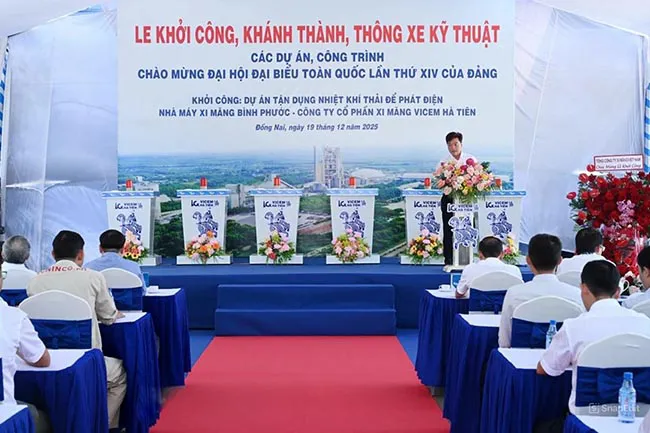 VICEM Hà Tiên khởi công dự án tận dụng nhiệt khí thải phát điện tại nhà máy Xi măng Bình Phước