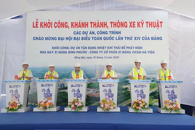 VICEM Hà Tiên khởi công dự án tận dụng nhiệt khí thải phát điện tại nhà máy Xi măng Bình Phước