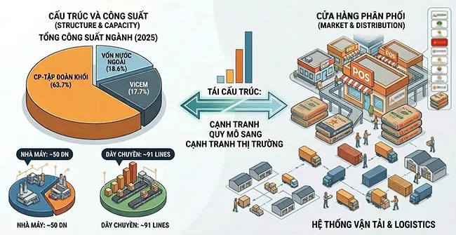 VNCR 2025: Tái định hình cạnh tranh ngành xi măng theo cấu trúc mới