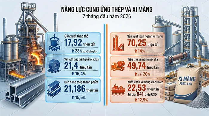 Xi măng, thép tăng trưởng tích cực, thị trường vật liệu xây dựng dần phục hồi