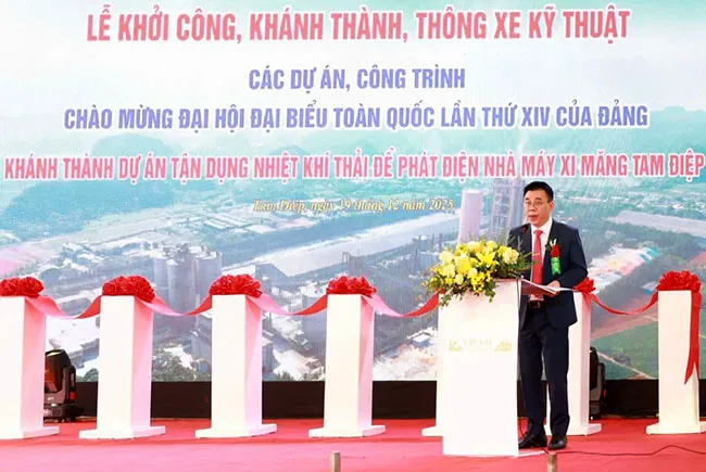 VICEM Tam Điệp khánh thành hệ thống tận dụng nhiệt khí thải để phát điện.