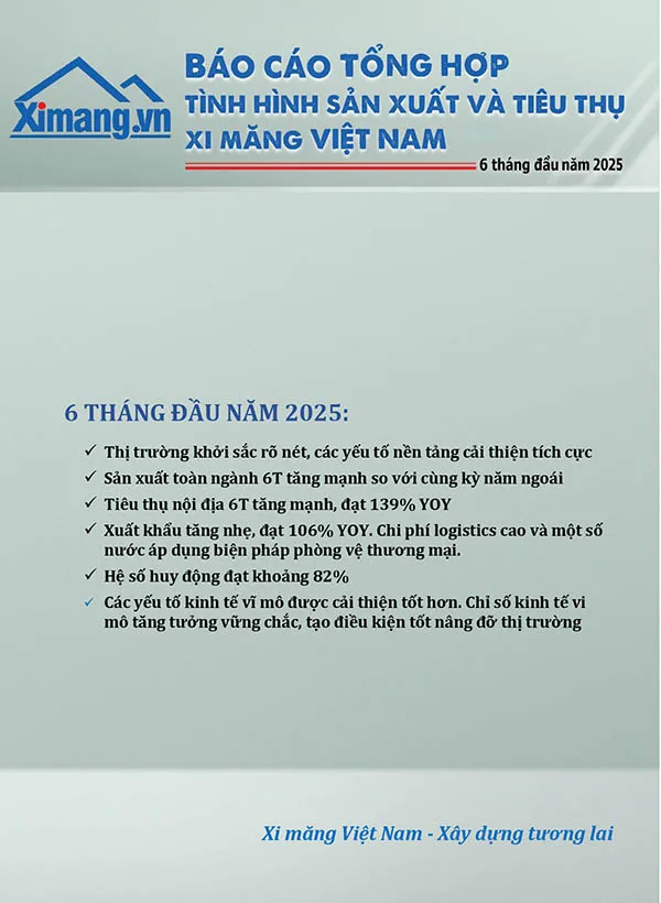 Xuất bản Báo cáo ngành Xi măng 6 tháng/2025: Đà phục hồi giữa áp lực dư cung và cạnh tranh.