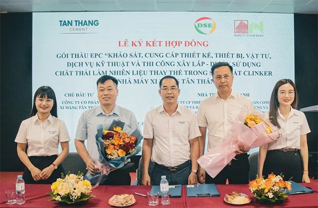 Xi măng T&acirc;n Thắng k&yacute; kết hợp đồng EPC triển khai dự &aacute;n sử dụng chất thải l&agrave;m nhi&ecirc;n liệu thay thế trong sản xuất.