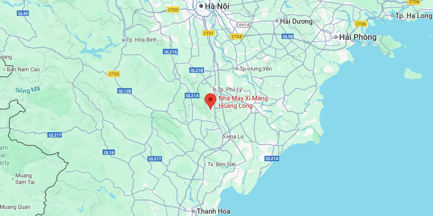 Vị tr&iacute; Nh&agrave; m&aacute;y Xi măng Ho&agrave;ng Long