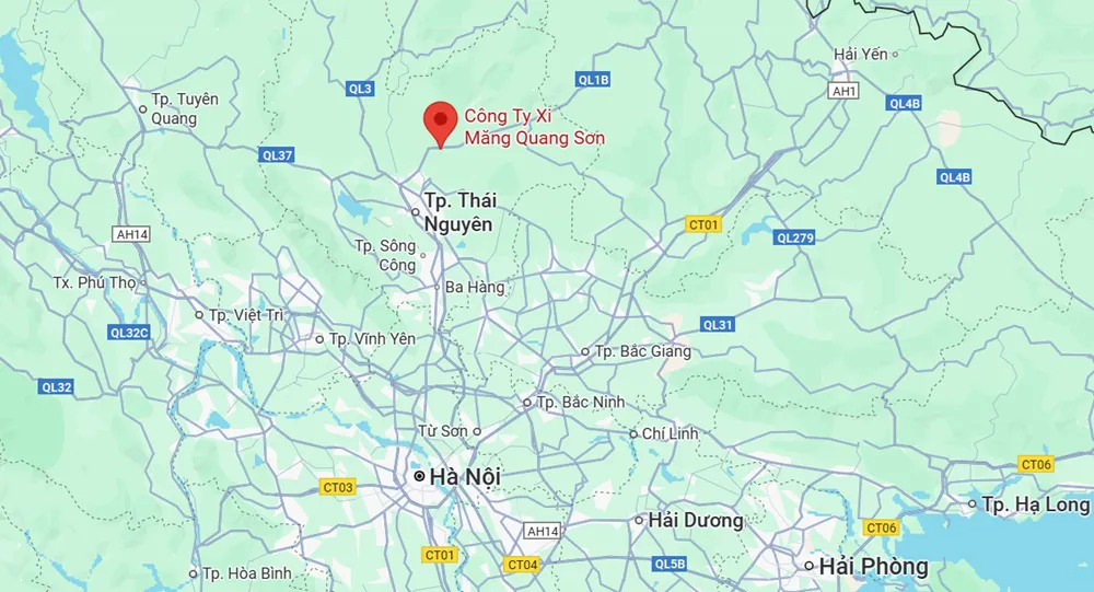 Vị trí Công ty Xi măng Quang Sơn trên bản đồ